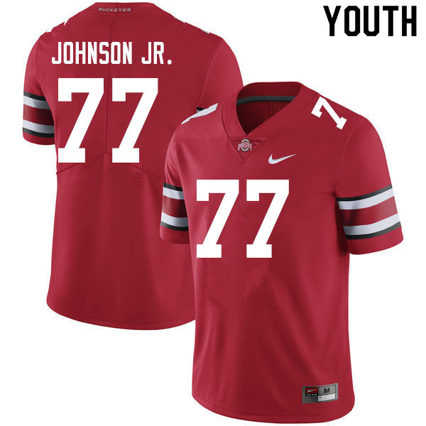 Ohio State Buckeyes Paris Johnson Jr. Youth #77 Scarlet Authentic Stitched College Football Jersey